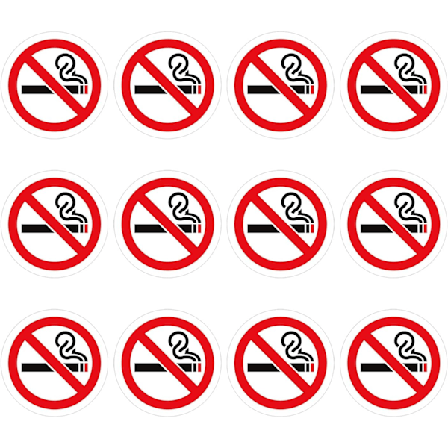 12-pack Rökförbudsklistermärken för fordon, 3 tum Rökförbudsklistermärken för platser, Vattentäta, Lämpliga för rökfria platser