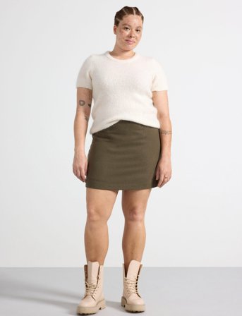 Lindex Skirt Doris Wool - Khaki green - 36