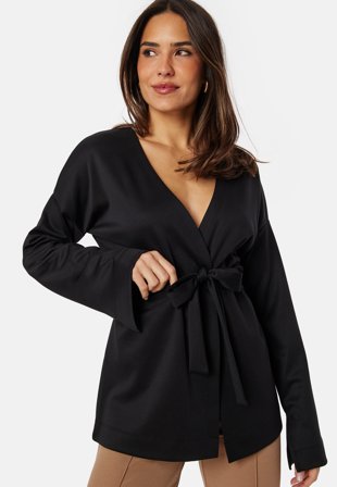 Happy Holly Dawn Jersey Blazer Black Klær