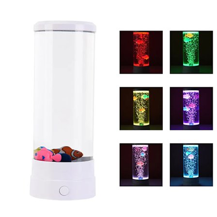 LED dekorativt lys LED dekorativt lys, lavalampe med 7 fargeendringer for hjemmet, opplev "undervanns"-verdenen, hvit