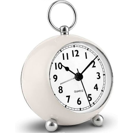 Lydløs Vækkeur Ikke-Tikkende Sengure Batteridrevne Bordure til Soveværelse Letlæselig Natlysfunktion (FMY)