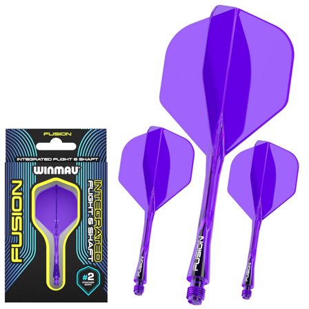 Winmau Fusion Darts Flights & Shafts - Purple - Short/Medium/Intermediate - Pro Polycarbonate