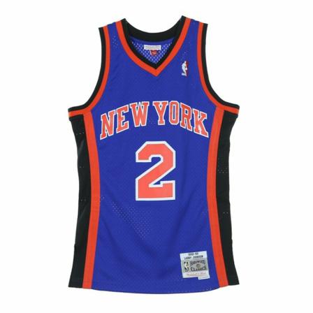 Mitchell & Ness basketball jersey man nba swingman jersey larry johnson no.2 neykni road , Blauw , Heren , Maat: S Sportshirts