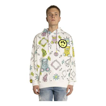 Barrow, printed hoodie Biały, Mężczyzna, Rozmiar: L
