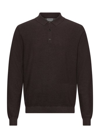 100% Merino Polo Knit Brown Lindbergh Black
