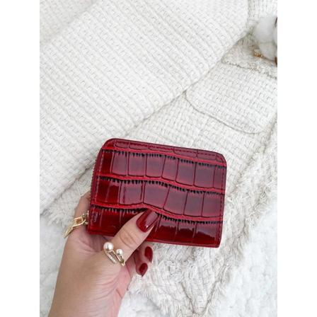 Korthållare i Krokodil imitation 11x8 cm (11 Fack) Red