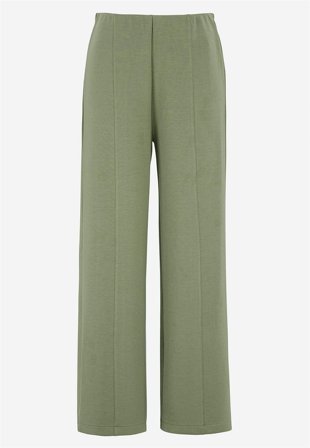 Cellbes of Sweden - Jerseybukser med brede ben i kakigrøn til damer i størrelse 54/56