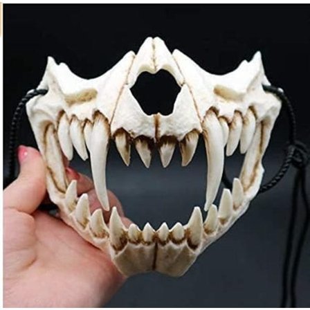 Halloween-kostyme Halvskallemaske Cosplay-kostyme Skjeletthalvmaske Varulvmaske Harpiksmaske