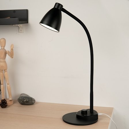USB-opladningsport, 3 farvetilstande dæmpbar læselampe, fleksibel svanehals skrivebordslampe automatisk dæmpning arbejdslampe, fleksibel svanehals 