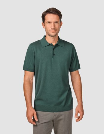 Shaping New Tomorrow - Everyday Knit Short Sleeve Polo - Shadow Green - Herre - Størrelse M