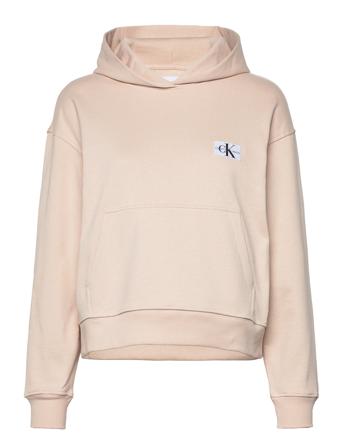 Woven Label Hoodie Beige Calvin Klein Jeans