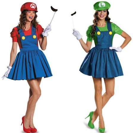 Halloween Super Mario Kostume Anime Cosplay Kjole til Kvinder