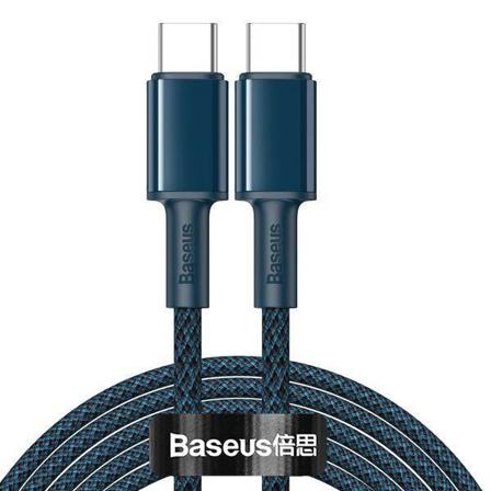 Baseus Hög Densitet Flätad Snabbladdning Datakabel Typ C Till Blå