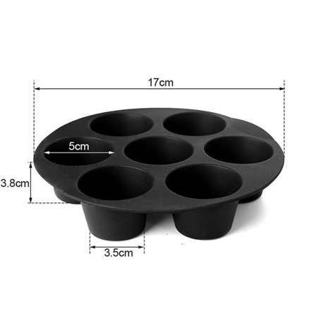 7 Jämna tårtkoppar Air Fryer Tillbehör Rund form Mikrovågsugn Form Bakform Form Bakplåt Form Svart-7 tum