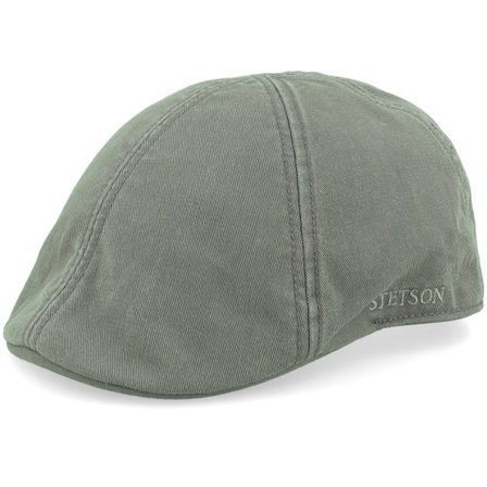 Stetson - Grön flatcap Keps - Texas Cotton Faded Olive Flatcap @ Hatstore