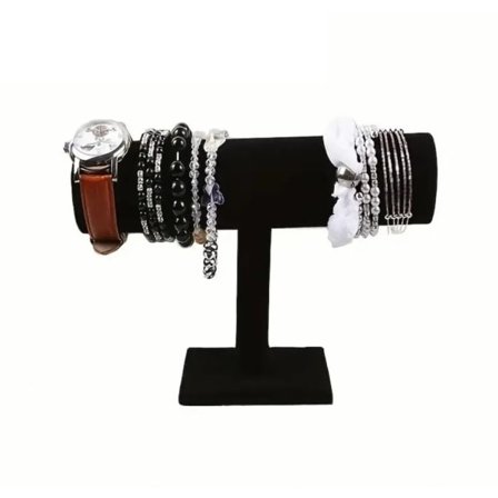 Enkelt lag Fløyel armbånd kjede klokke t-bar stativ smykker hard display stativ holder smykker arrangør