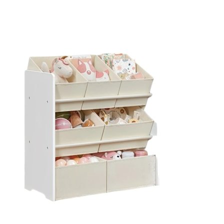 Rootz Regal Bookhelf - Lagringshylla - Arrangör - 7 Non -Woven Boxes - Space Saving - 29.5x62.5x60cm