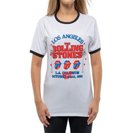 The Rolling Stones Dam/Kvinnor Amerikanska LA Tour T-Shirt XL Vit