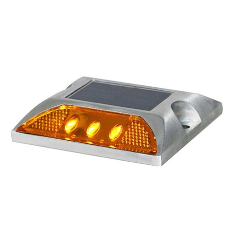 Solar Road Stud Light Trafikkmarkeringslys GULT BLINKER