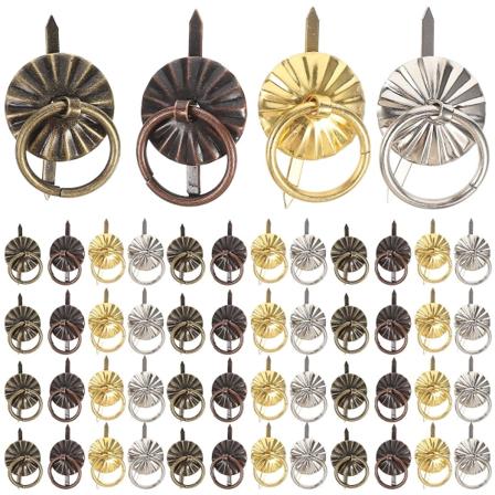 40 kpl Metalliset Brad-Kiinnikkeet Vetolenkeillä Mini-Laatikon Vetopainikkeet DIY-Tarvikkeet 3,4X1,9cm 3.4X1.9cm