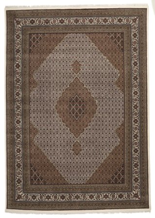 Håndknyttet Tabriz Royal Tæppe 298X417 Brun/Sort