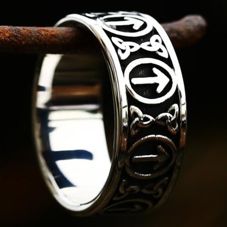 Ring - Nordic Mythology - Tyr steel / Black