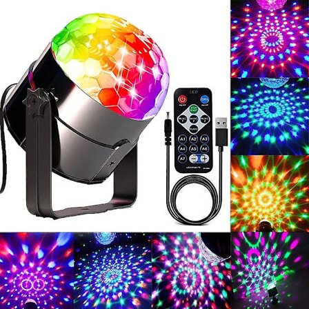Mini Dj Disco Ball Party Scene Lys Led 7 Farger Projektor