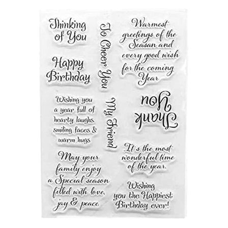 Genomskinliga stämplar för korttillverkning och scrapbooking Handgjorda pappershantverk Diy Scrapbooking Seal Words Grattis på födelsedagen