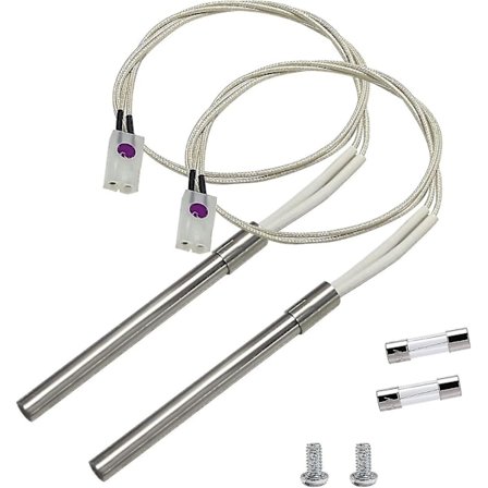 2 pakker opgraderet pillegrill-tænder-erstatning til Pit Boss Camp Chef-rygere, Hot Rod Ignitor-delssæt med 2 stk. sikring, 200w 120v