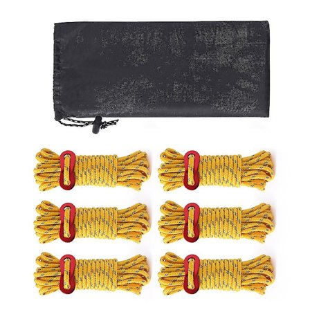 6-pakning reflekterende 4mm teltliner - Ultralette campingtau