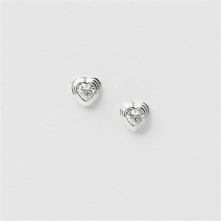 Crystal heart Studs