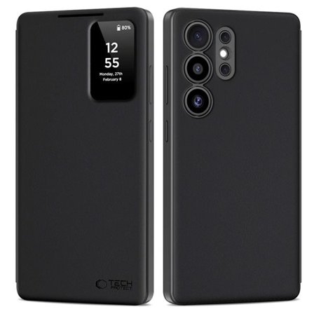 Tech-Protect Smart Wallet-etui til Samsung Galaxy S25 Ultra - mat sort
