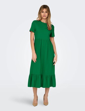ONLY Onlmay Life S/S Peplum Calf Dress Jrs - Green - S