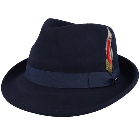Jaxon & James - Sininen trilby Hattu - Detroit Hat Navy Blue Trilby @ Hatstore