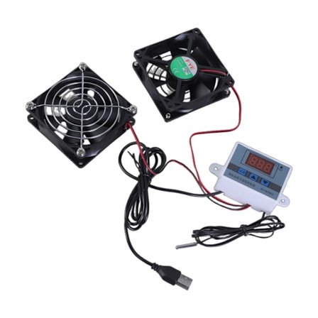 Säädettävä termostaatti 80mm kaapin jäähdytyspuhallin AV-laitteille ja lemmikkikenneleille