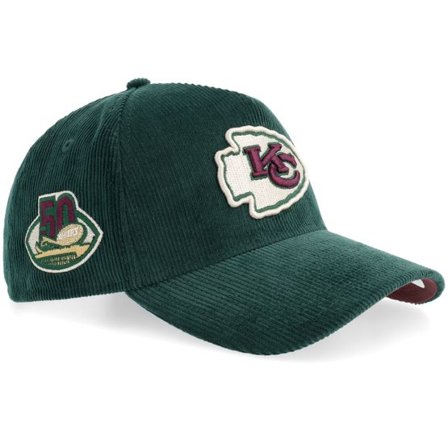 New Era - NFL Grön adjustable Keps - Hatstore Exclusive x Kansas City Chiefs 9FORTY Dark Green Corduroy/Maroon A-frame Adjustable @ Hatstore