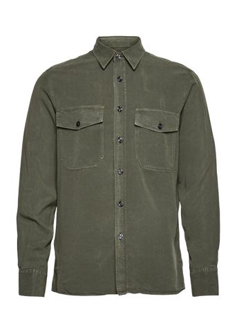 Fyodor Reg Shirt Dye Skjorte Uformell Grønn Oscar Jacobson