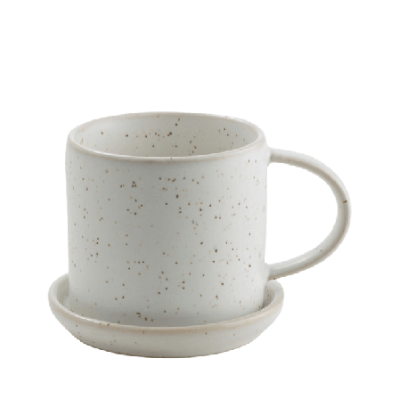 ERNST Kaffekopp med fat Ø 7,5 cm Kök & matlagning Vit 7,5X7