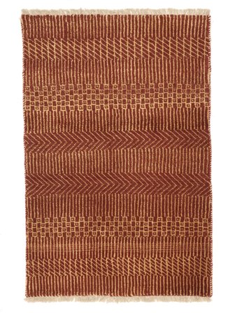 Orientalisk Gabbeh Matta 110X118 Kvadratisk Mörkröd/Brun (Ull, )