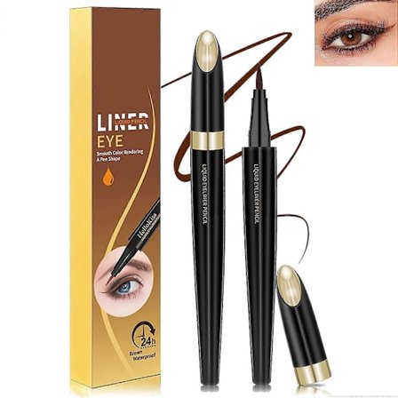 Flydende Eyeliner med Præcis Filtspids, Sort/Brun Eyeliner, Udtværet Eyeliner, Vandfast, Langtidsholdbar Eyeliner Makeup Værktøj