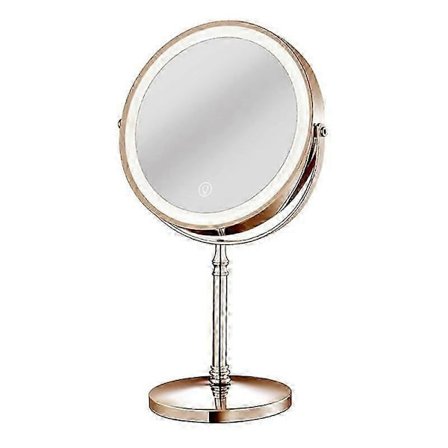 10X LED Speil Oppladbart Sminkespeil med 3 Farger, Justerbar Lysstyrke Forstørrelse Kosmetisk Speil 2 Side-C