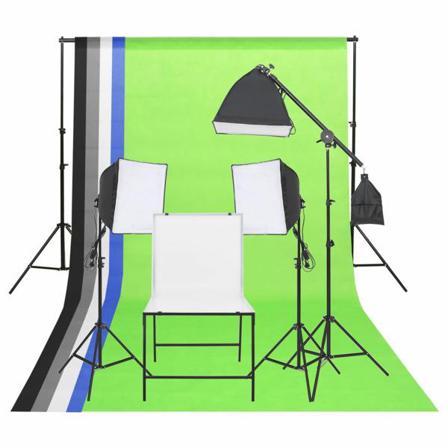Vidaxl Studiobelysning Med Fotobord Svart