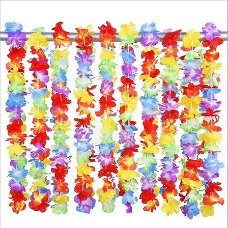 10 st Hawaiian Solroskrans Rufsblommor Spets Halsband (flerfärgad A)