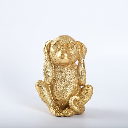 Smart Monkey Statue - Ikke hør Monkey Statue for Home Decor, Monkey Statue Home Decor, Ikke se Evil Statue, Monkey Statue