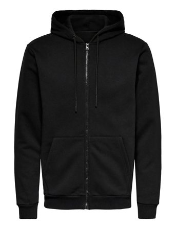 Onsceres Zip Thr. Hoodie Sweat Noos Black ONLY & SONS
