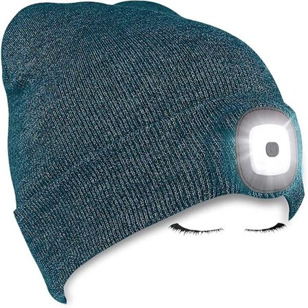 Led Lighted Beanie Hat - Usb Genopladelig Håndfri 4 Led Hovedlampe Hue, Unisex Vinter Varmer Strikkede Nat Hue Lys