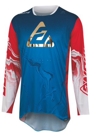 Answer Racing ELITE FUSION Crosströja Röd/Vit/Blå S