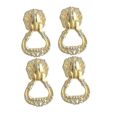 4 stk Antikk Legering Håndtak Skuffe Kommode Garderobe Skap Skap Trekk Håndtak (gull)