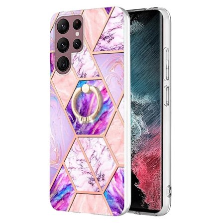 Marmormotiv Samsung Galaxy S22 Ultra skal - Ljust Lila