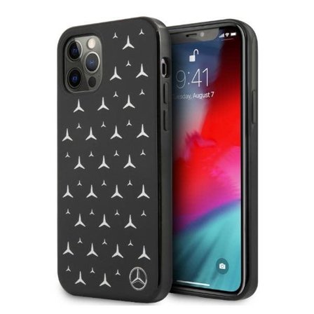 Mercedes Etui med sølvstjernemønster til iPhone 12 / iPhone 12 Pro - Sort